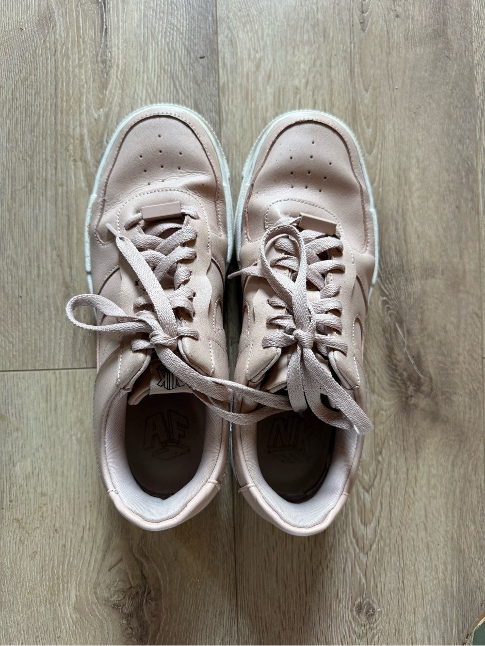 Nike Blush Pink Leather Air Force One Sneakers